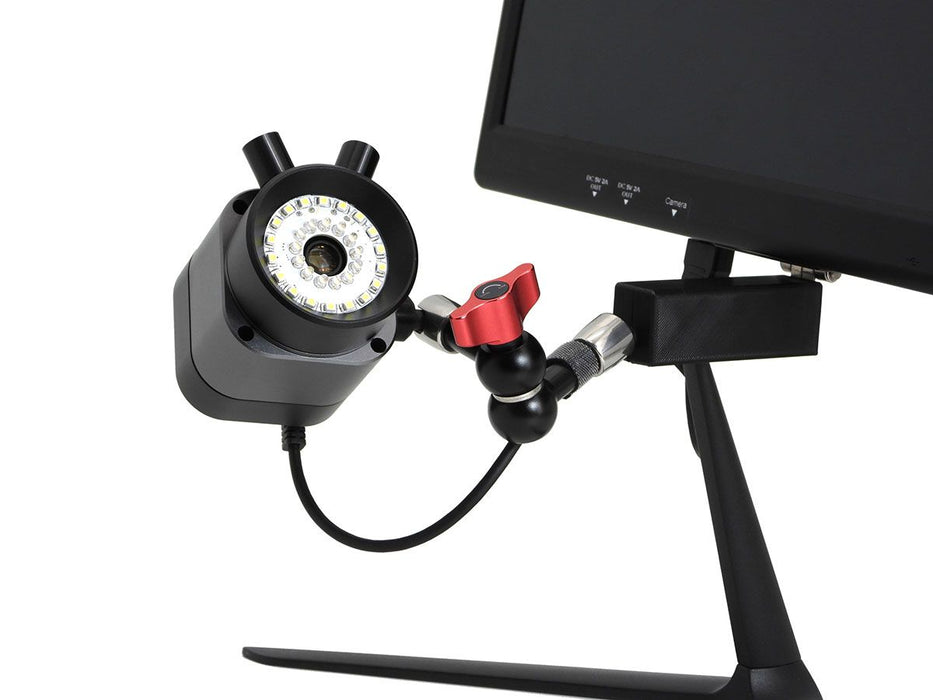 OC White ALCVZ Accu-Lite&reg; Compact Video Zoom Inspection System with 3.5MP 1080i Camera, 12.5" Monitor & Dual LED Ring Light