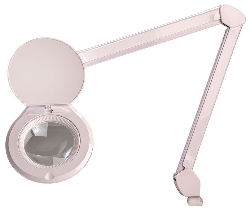 OC White ALRO5-45-W Accu-Lite&trade; LED Magnifier with 5" Round, 3.5 Diopter Lens & Edge Clamp, White