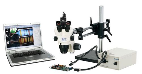 OC White TKDPZT-D Pro-Zoom&trade; Trinocular Microscope with Dual Boom Stand, 5MP Camera & Dual Point Light