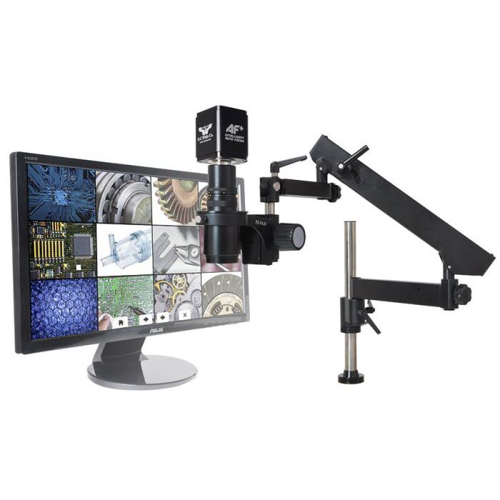 OC White TKMACZ-AF-F MacroZoom AF+ Intelligent Auto Focus HD Video Inspection System with Dual Boom Stand, 22" LCD Monitor & High-Output Fluorescent Ring Light