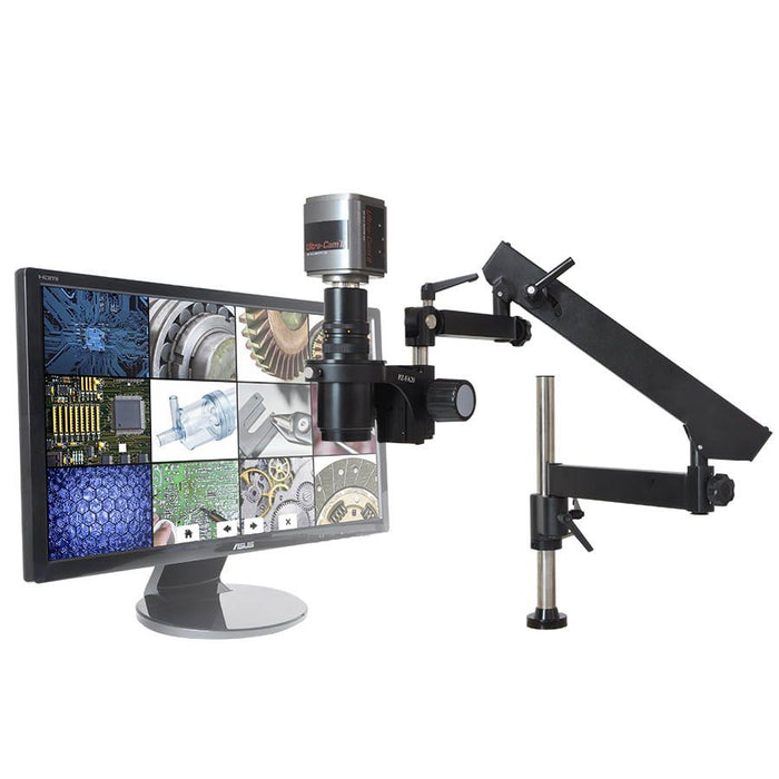 OC White TKMACZ-FA-D MacroZoom HD Video Inspection System with Articulating Arm, 22" LCD Monitor & Fiberoptic Dual Point Ring Light