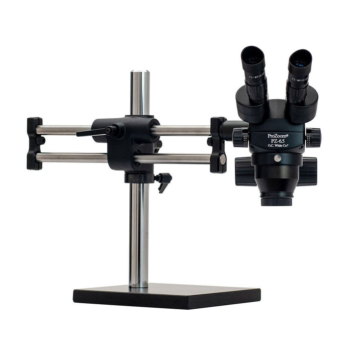 OC White TKPZ-F ProZoom&reg; PZ-6.5 Binocular Microscope with Dual Boom Stand & Fluorescent Ring Light