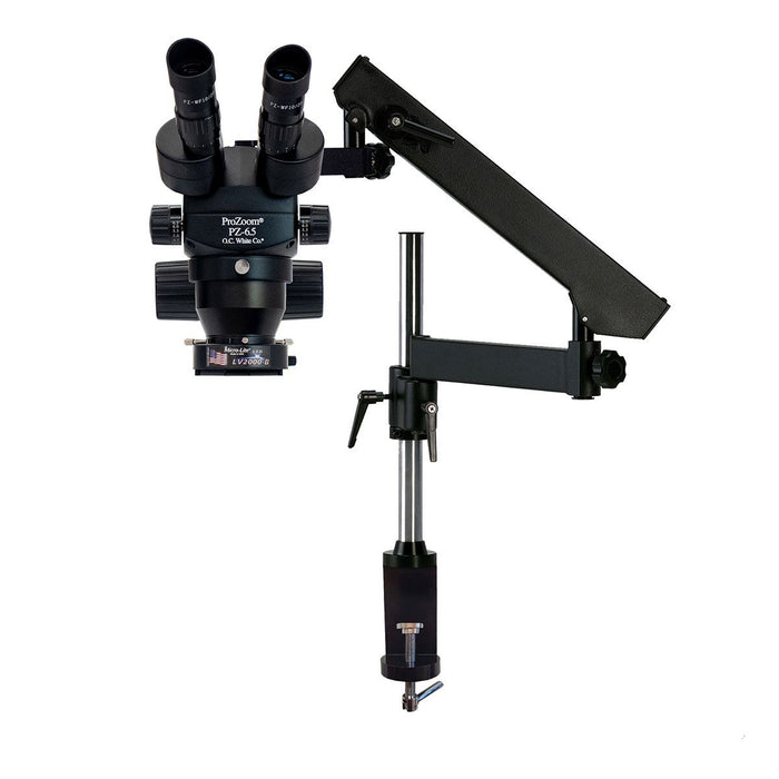 OC White TKPZ-FA-LV2 ProZoom&reg; PZ-6.5 Binocular Microscope with Articulating Arm & LED Ring Light