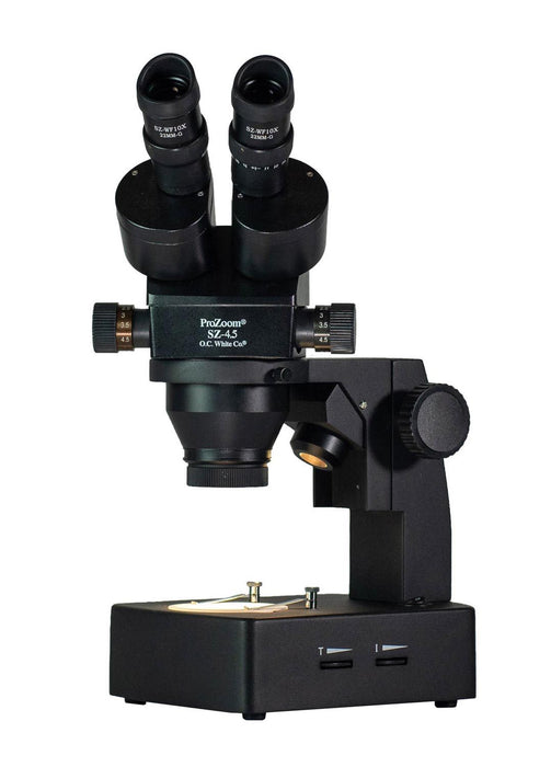 OC White TKSZ-LDL Prolite&trade; Stereo Zoom Microscope with Track Stand & Integrated Light