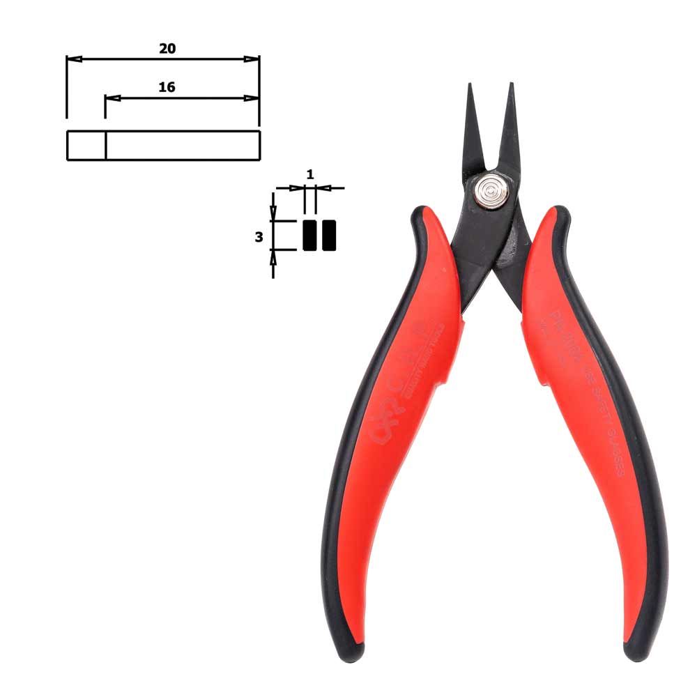 Hakko CHP PN-5004 Short-Nose Pliers - Heavy Duty Flat Nose, 19mm Jaw, 5mm Tip For Electronics