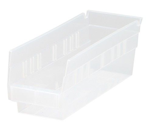 Quantum QSB101CL Economy Clear-View Shelf Bins, 4.13" x 11.63" x 4"