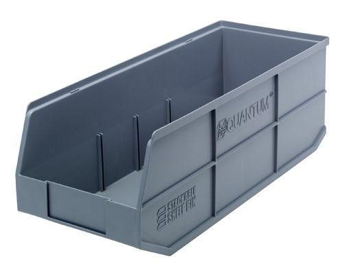 Quantum SSB483 Stackable Shelf Bins, 8.25" x 20.5" x 7"