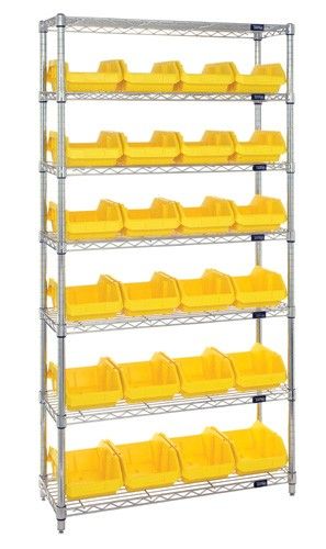 Quantum W7-12-24 Wire Shelving System with 7 Shelves, 36" x 18" x 74"