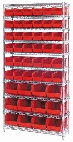 Quantum WR10-230240 Wire Shelving System with 10 Shelves, 14" x 36" x 74"
