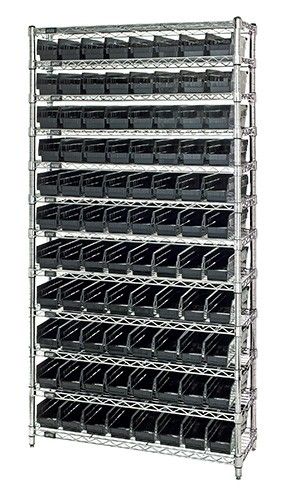 Quantum WR12-101 Wire Shelving System with 12 Shelves, 12" x 36" x 74"