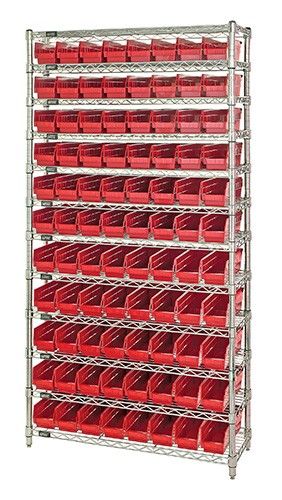 Quantum WR12-101 Wire Shelving System with 12 Shelves, 12" x 36" x 74"