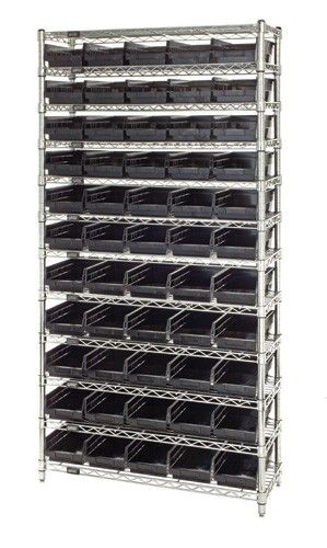 Quantum WR12-102 Wire Shelving System with 12 Shelves, 12" x 36" x 74"