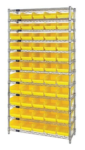 Quantum WR12-104 Wire Shelving System with 12 Shelves, 18" x 36" x 74"