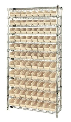 Quantum WR12-105 Wire Shelving System with 12 Shelves, 24" x 36" x 74"