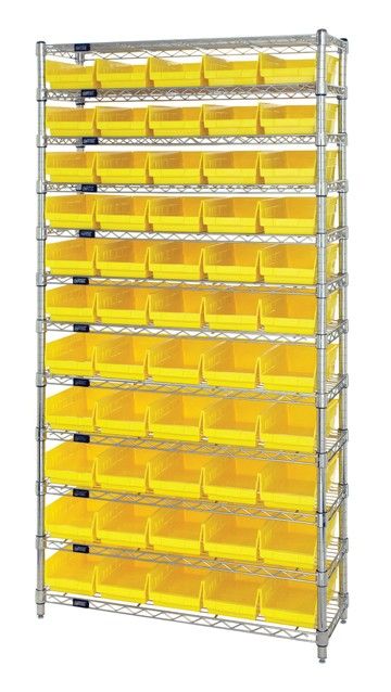 Quantum WR12-106 Wire Shelving System with 12 Shelves, 24" x 36" x 74"