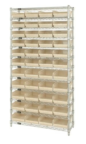 Quantum WR12-108 Wire Shelving System with 12 Shelves, 18" x 36" x 74"