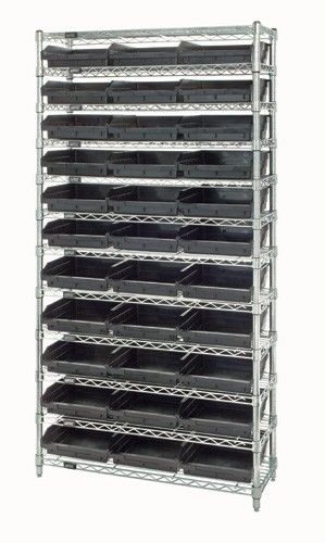 Quantum WR12-109 Wire Shelving System with 12 Shelves, 12" x 36" x 74"