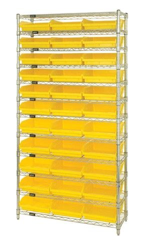 Quantum WR12-110 Wire Shelving System with 12 Shelves, 18" x 36" x 74"
