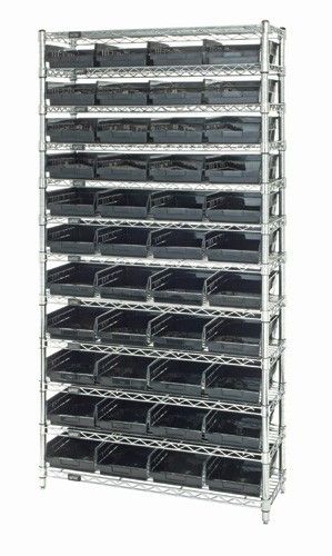 Quantum WR12-114 Wire Shelving System with 12 Shelves, 24" x 36" x 74"