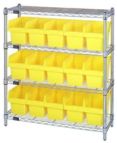 Quantum WR4-39-1236-802 Wire Shelving System, 12" x 36" x 39"