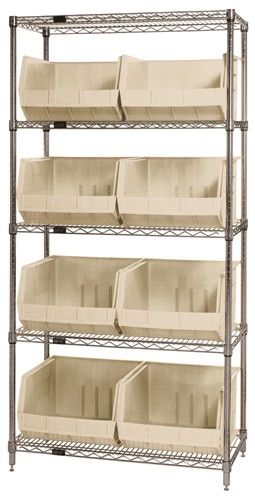 Quantum WR5-270 Wire Shelving System with 5 Shelves, 18" x 36" x 74"