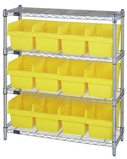 Quantum WR5-39-1236-202 Wire Shelving System with 5 Shelves, 12" x 36" x 39"