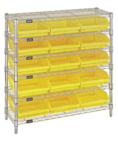 Quantum WR6-36-1236-109 Wire Shelving System with 6 Shelves, 12" x 36" x 36"