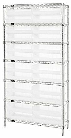 Quantum WR7-245CL Wire Shelving System with 7 Shelves, 12