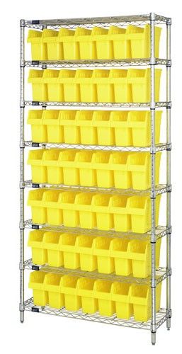 Quantum WR8-805 Wire Shelving System with 8 Shelves, 24" x 36" x 74"
