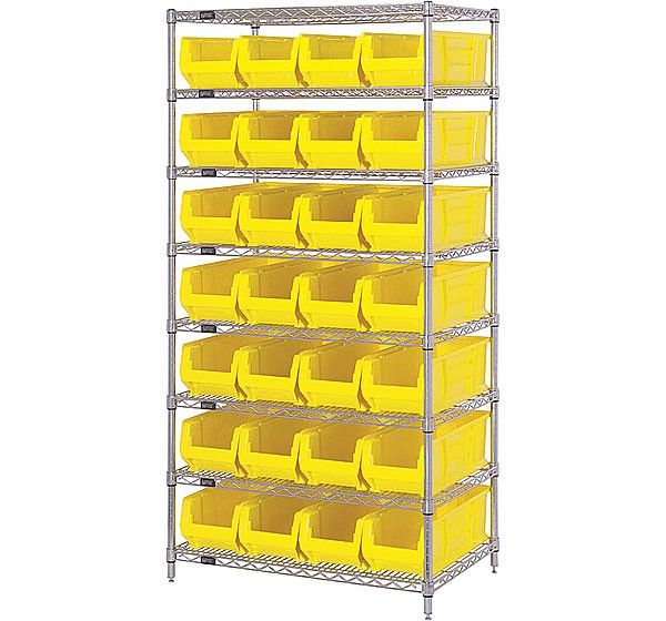 Quantum WR8-970 Wire Shelving System with 8 Shelves, 30" x 36" x 74"
