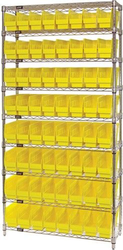 Quantum WR9-201 Wire Shelving System with 8 Shelves, 12" x 36" x 74"