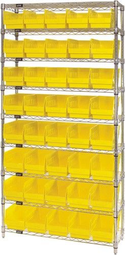 Quantum WR9-202 Wire Shelving System with 8 Shelves, 12" x 36" x 74"