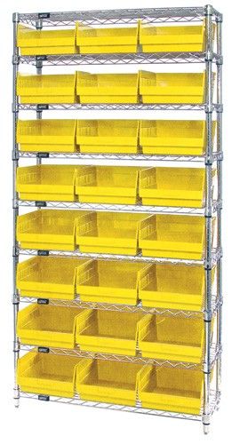Quantum WR9-209 Wire Shelving System with 8 Shelves, 12" x 36" x 74"