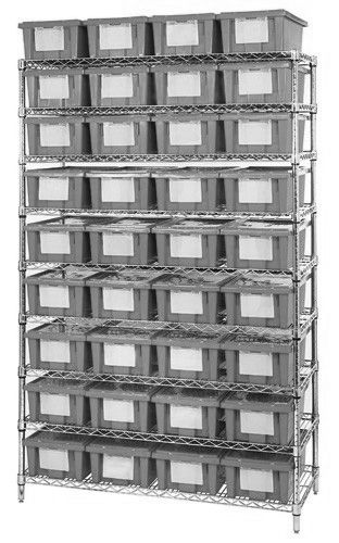 Quantum WR9-36180 Wire Shelving System with 9 Shelves, 18" x 48" x 74"