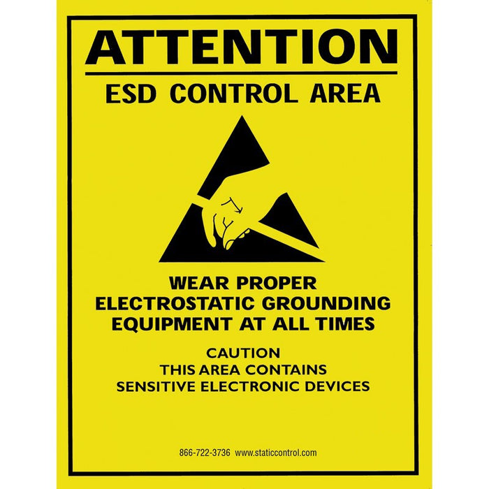 SCS SIGN17X22E ESD Safe Area Warning Poster, 17" x 22"