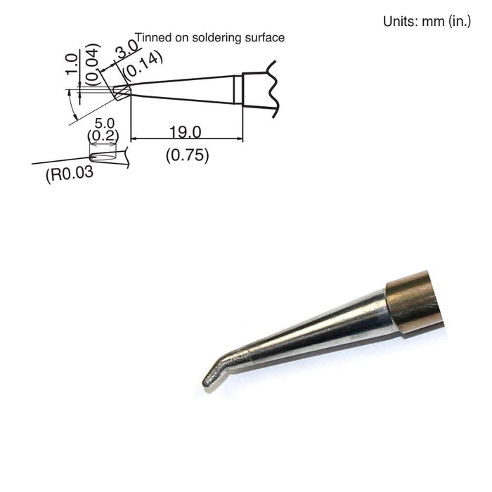 Hakko T15-1605 Bent Chisel Tip Soldering Tip (Qty of 10)