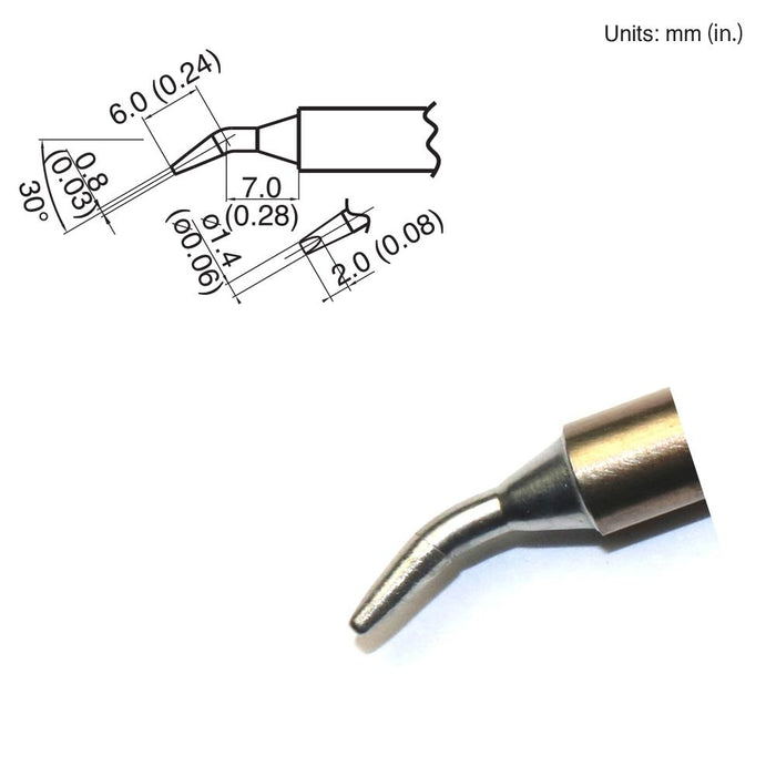 Hakko T15-JD14 Bent Chisel Tip Soldering Tip