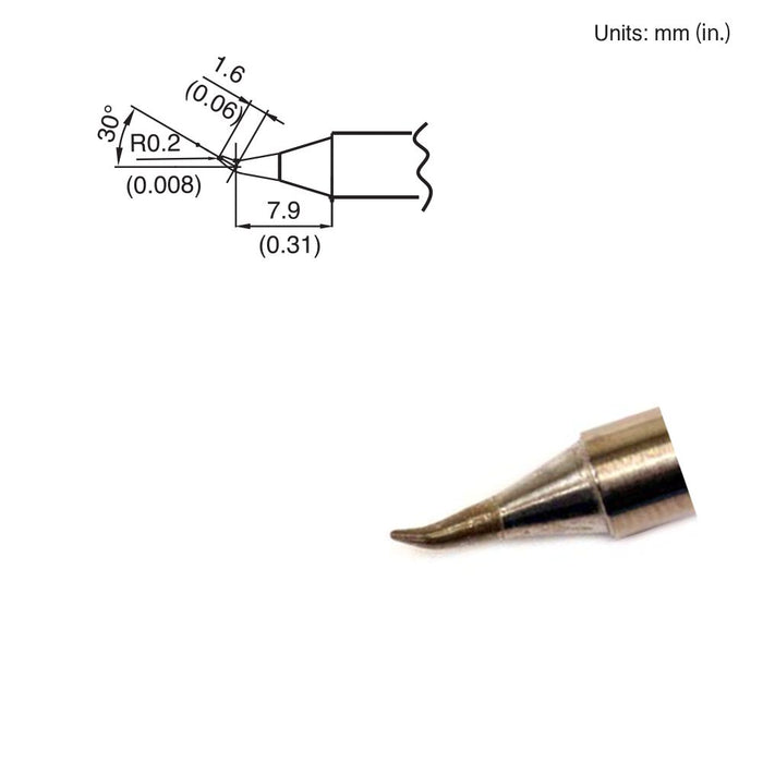 Hakko T15-JS02 Bent Tip Soldering Tip (Qty of 10)