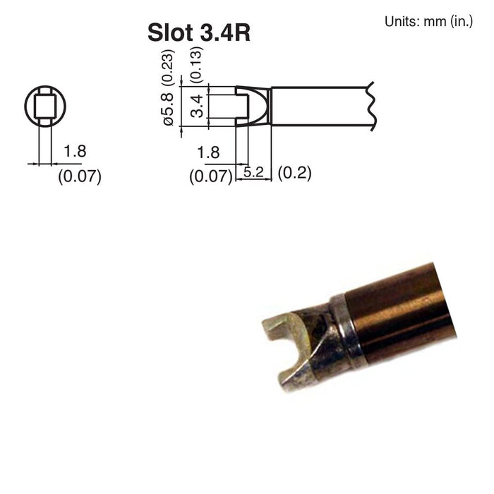 Hakko T15-R34 Slot Tip Soldering Tip (Qty of 10)