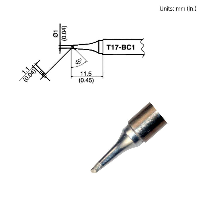 Hakko T17-BC1 Bevel Tip Soldering Tip