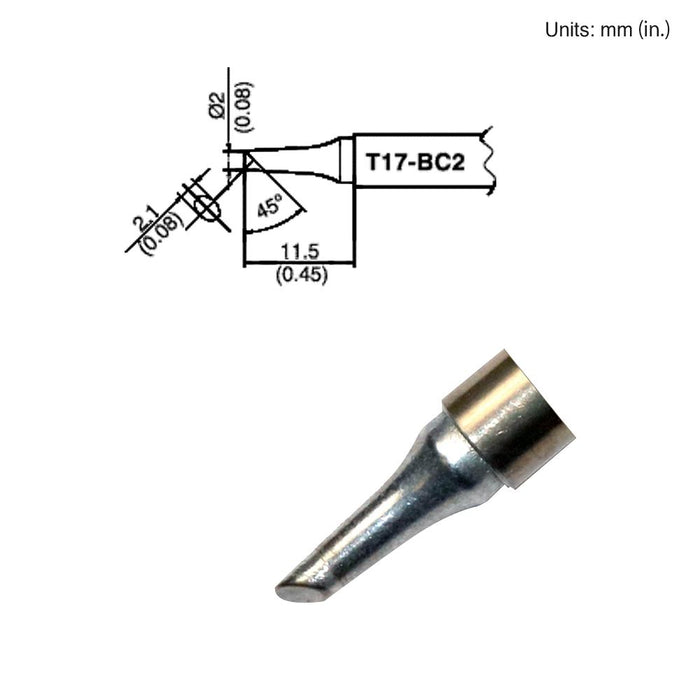 Hakko T17-BC2 Bevel Tip Soldering Tip (Qty of 10)