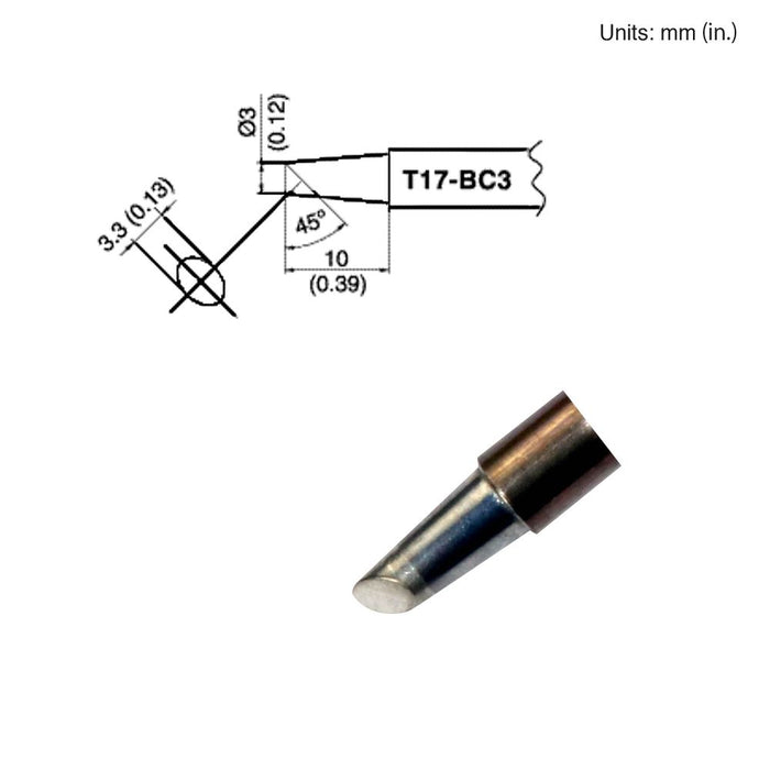 Hakko T17-BC3 Bevel Tip Soldering Tip (Qty of 10)