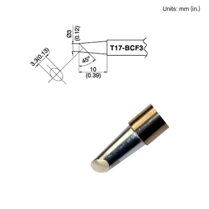 Hakko T17-BCF3 Bevel Tip Soldering Tip (Qty of 10)