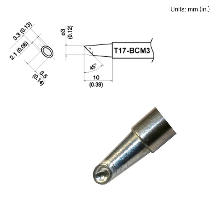 Hakko T17-BCM3 Bevel Tip Soldering Tip (Qty of 10)