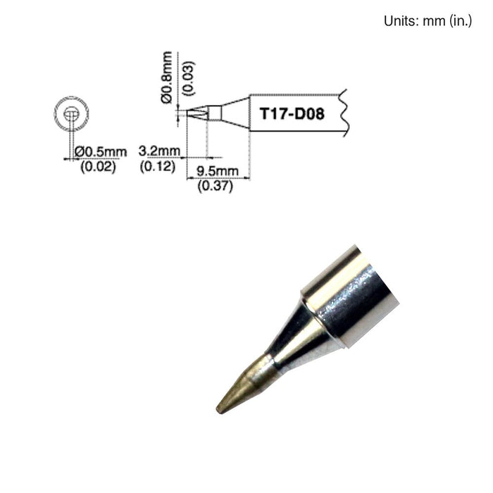 Hakko T17-D08 Chisel Tip Soldering Tip