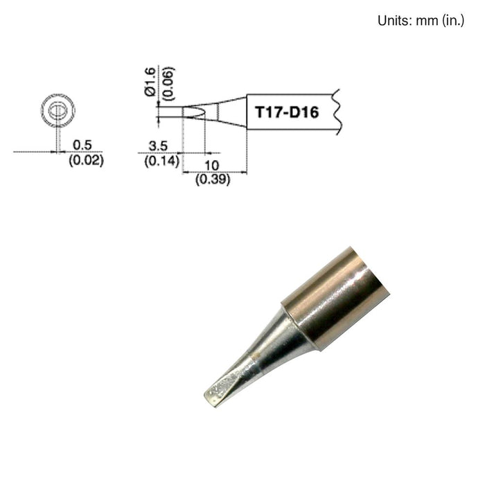 Hakko T17-D16 Chisel Tip Soldering Tip