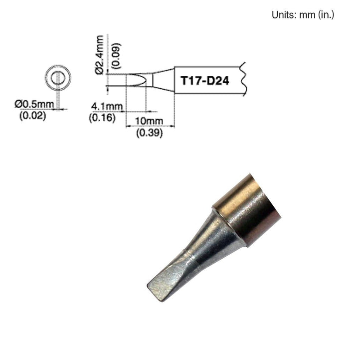 Hakko T17-D24 Chisel Tip Soldering Tip (Qty of 10)