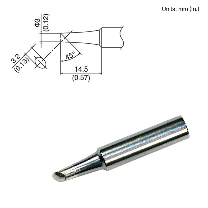 Hakko T18-C3 Bevel Tip Soldering Tip (Qty of 10)