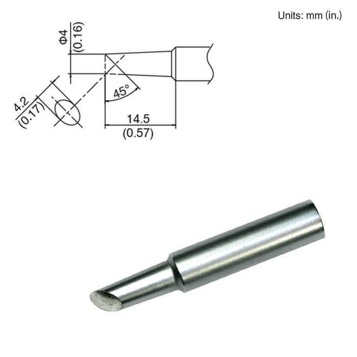 Hakko T18-CF4 Bevel Tip Soldering Tip (Qty of 10)