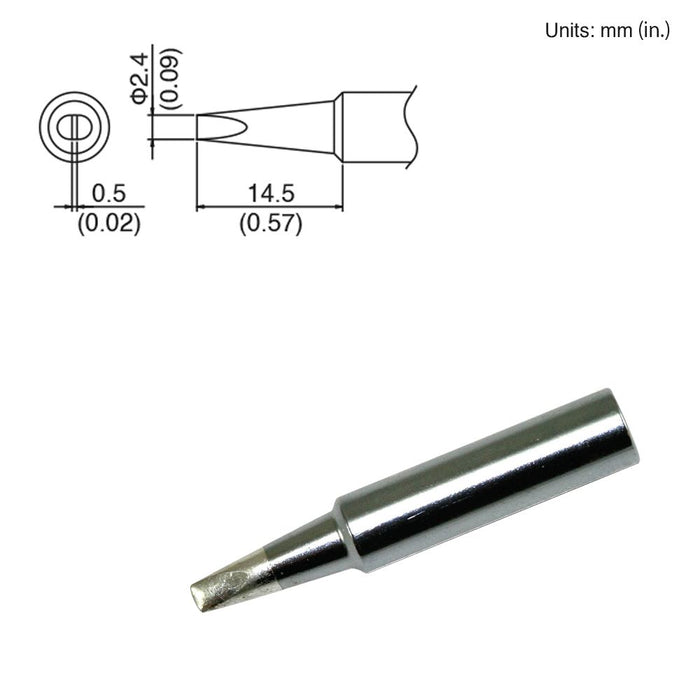 Hakko T18-D24 Chisel Tip Soldering Tip (Qty of 10)